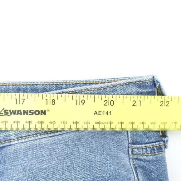 Universal Thread Jeans Women 22W Blue Denim High-Rise Distressed Frayed Hem Crop - Picture 4 of 8